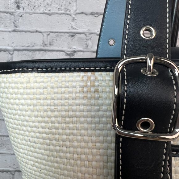 Vintage Coach 4467 Woven Straw Mini Tote Bag - Picture 2 of 8